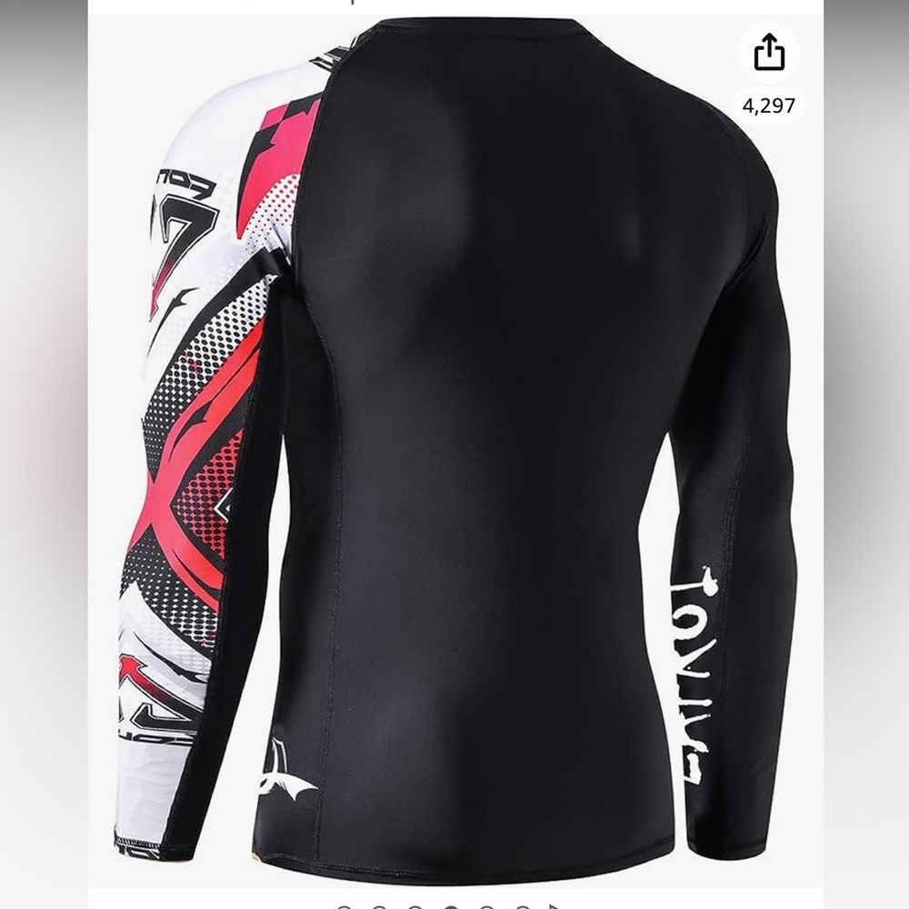 Lafroi | Long Sleeve UPF 50+ Base-layer Performance Fit Compression Rash Guard - Picture 3 of 5